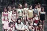 Front Row: Teresa, Vashti (Jeannie), Danny, Donna Rae, Katrina
Little girl in pick dress is Edna, Lois with clapsed hands; Vickie in red behind Katrina
Back Row: Sarah, Jo-Jo, William, Dawn, Valarie, Marie, Diana, Billy, Montez
